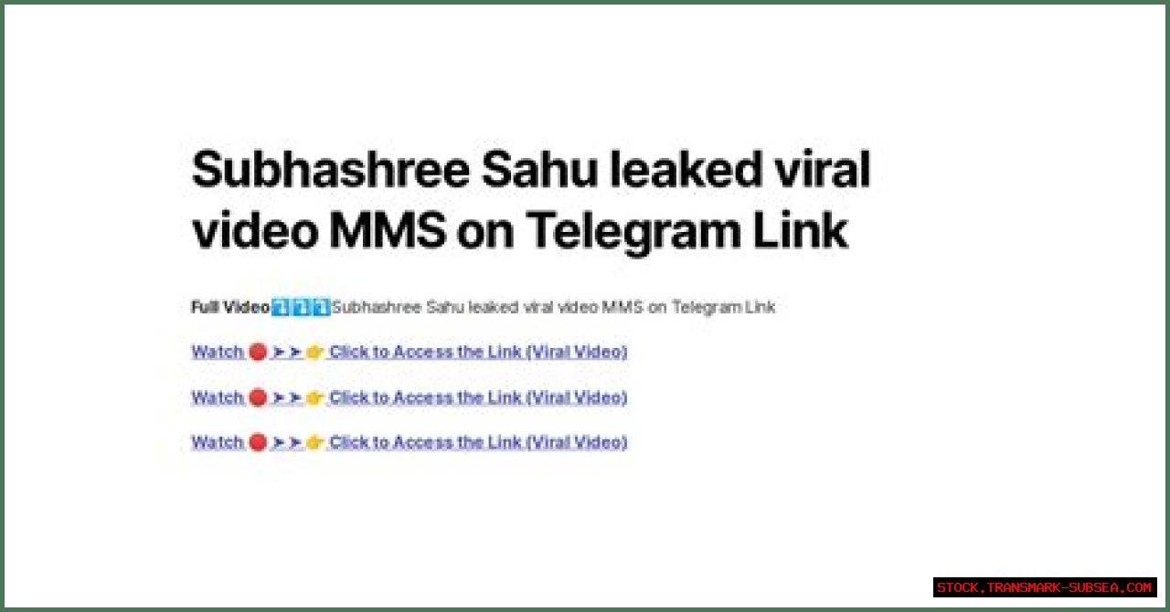 Subhashree Viral Telegram Link: Exploring The Phenomenon
